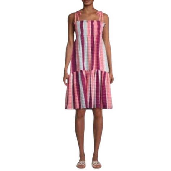 Tanya Taylor Swim NWT Leandra Smocked Striped Cover Up Dress Women’s 1X - Picture 1 of 11